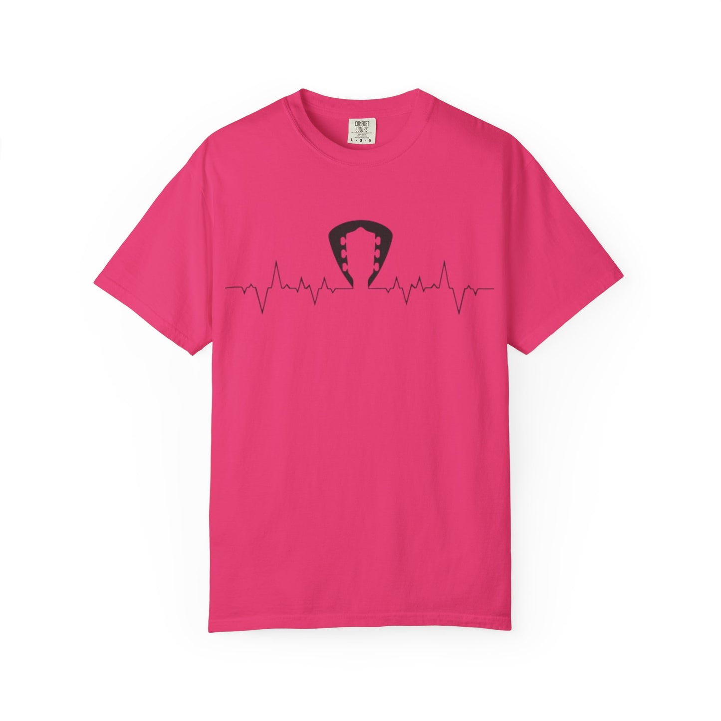 Guitar Heartbeat Pulse Line Music Lover T-Shirt. Heartbeat Guitar Pick T-Shirt.