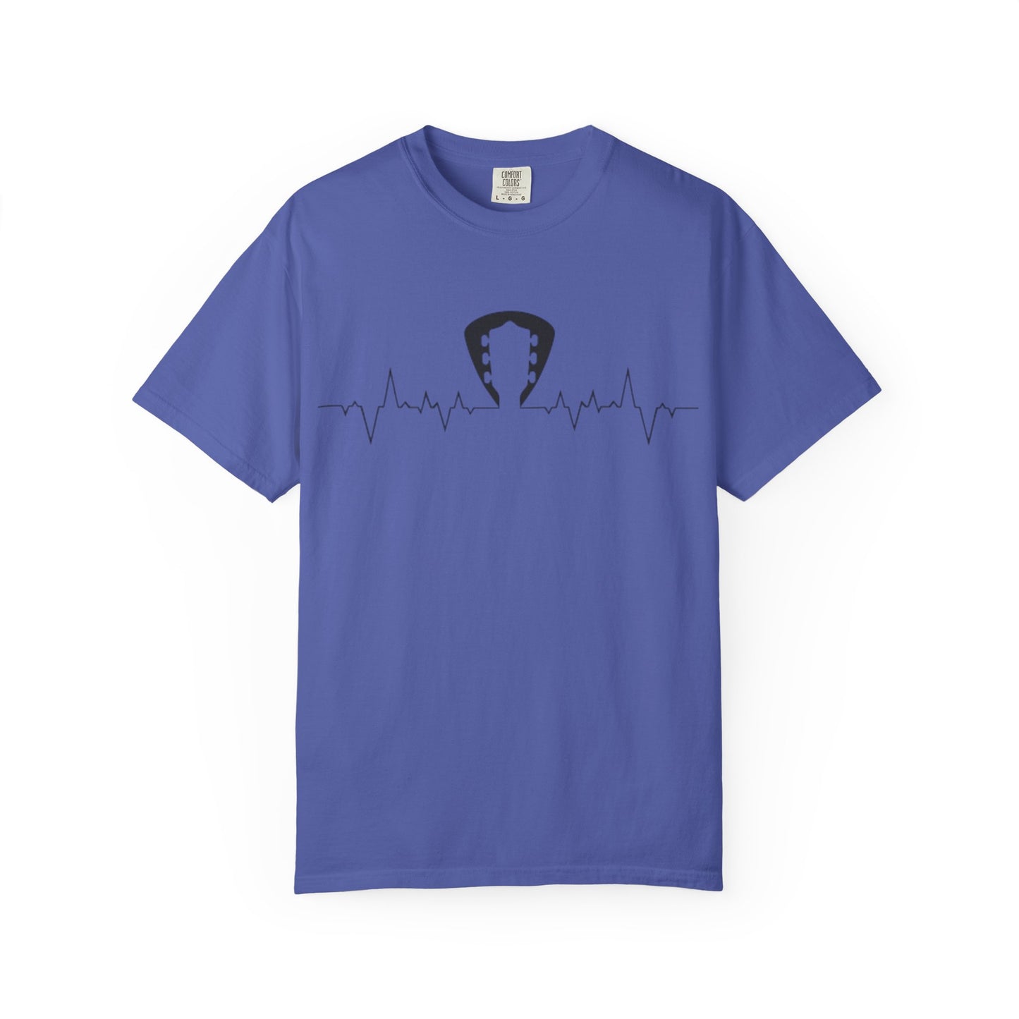 Guitar Heartbeat Pulse Line Music Lover T-Shirt. Heartbeat Guitar Pick T-Shirt.