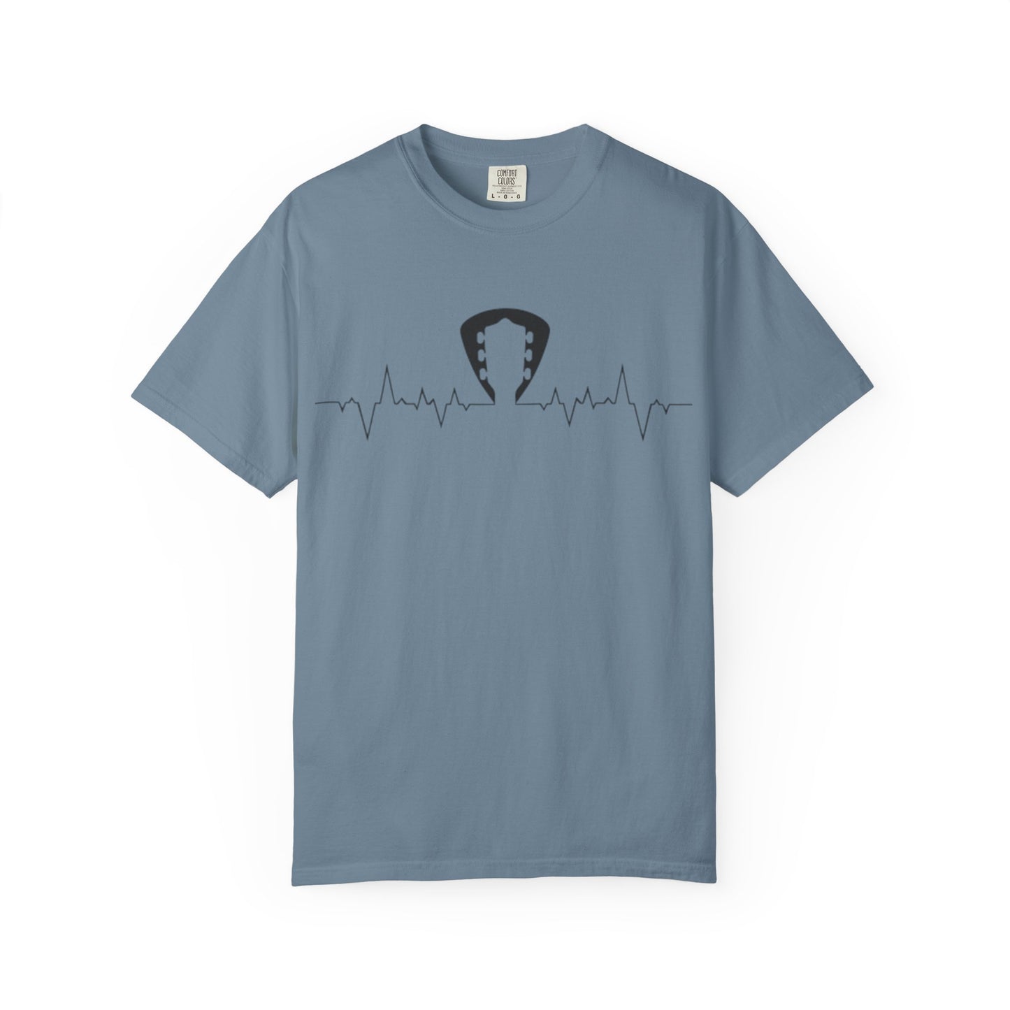Guitar Heartbeat Pulse Line Music Lover T-Shirt. Heartbeat Guitar Pick T-Shirt.