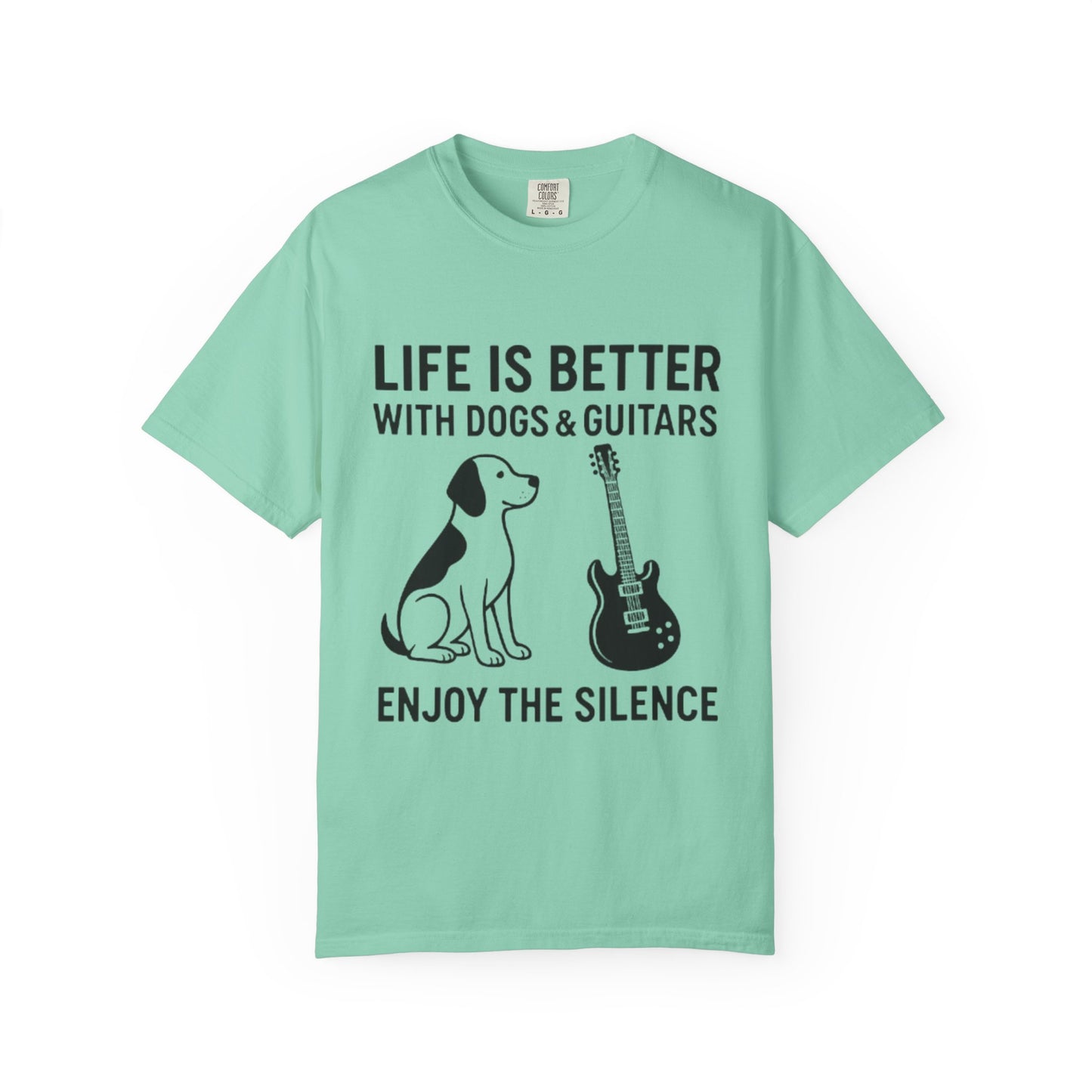 Dog & Guitar Lover Tee, Life is Better with Dogs, Unisex T-Shirt for Music Lovers,