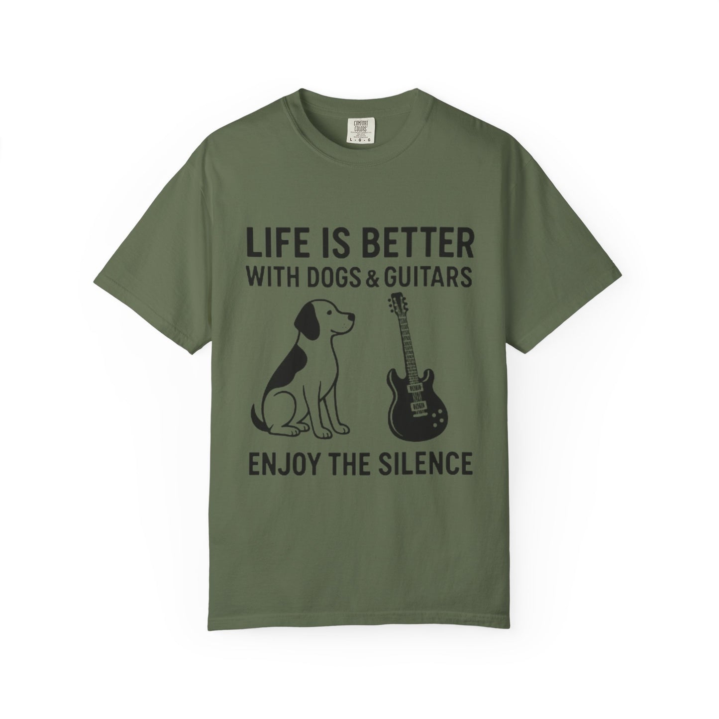 Dog & Guitar Lover Tee, Life is Better with Dogs, Unisex T-Shirt for Music Lovers,