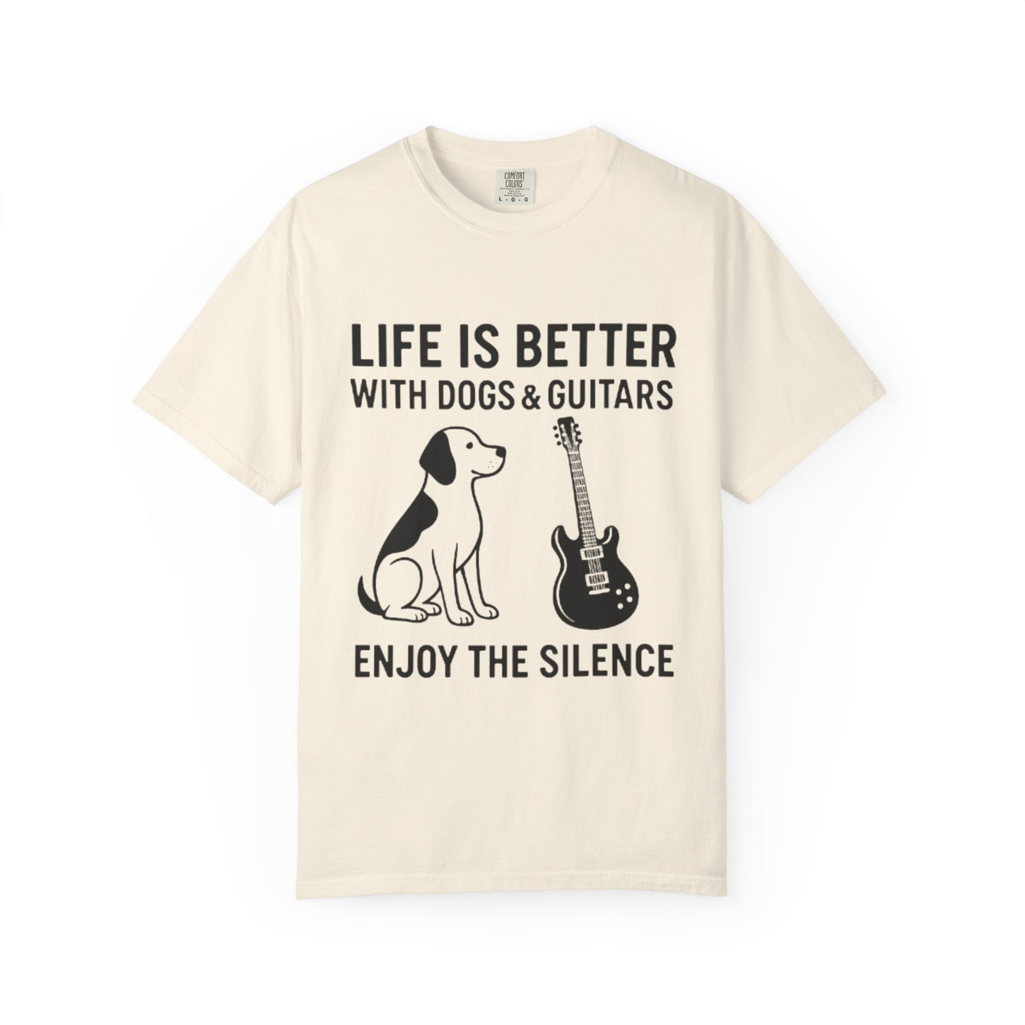 Dog & Guitar Lover Tee, Life is Better with Dogs, Unisex T-Shirt for Music Lovers,
