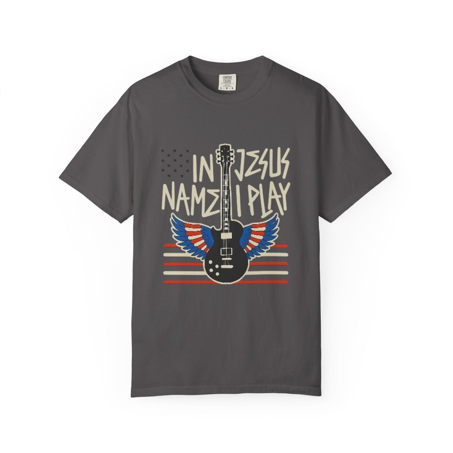 Musical Faith T-Shirt, In Jesus Name I Play Christian Guitar Wings T-Shirt, Guitar Lover Gift, Christian Music Apparel