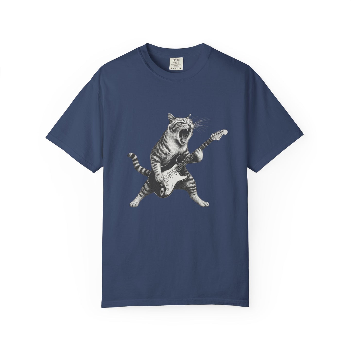 Rock and Roll Cat Electric Guitar Funny Music T-Shirt Rockin' Cat T-Shirt | for Music Lovers,