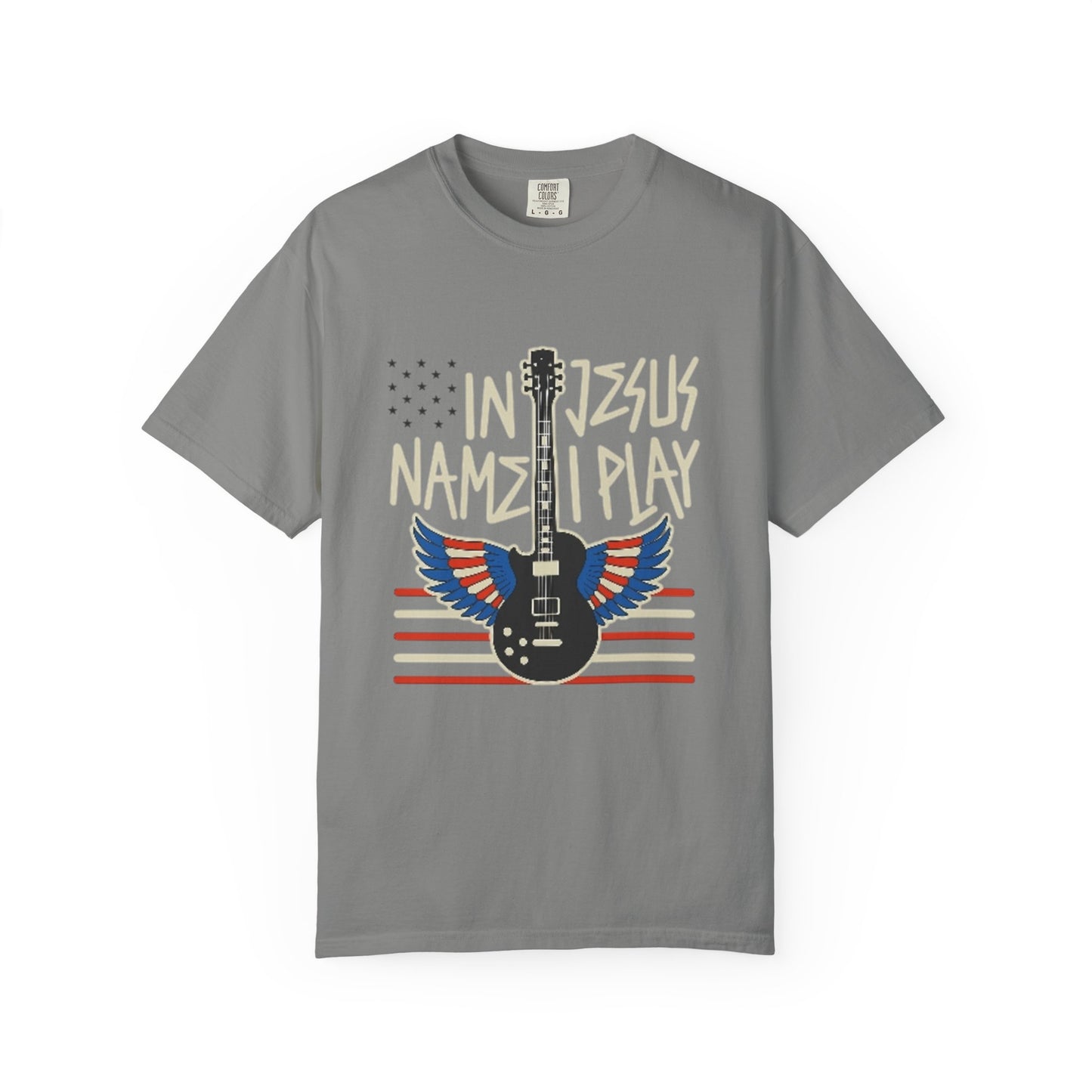 Musical Faith T-Shirt, In Jesus Name I Play Christian Guitar Wings T-Shirt, Guitar Lover Gift, Christian Music Apparel