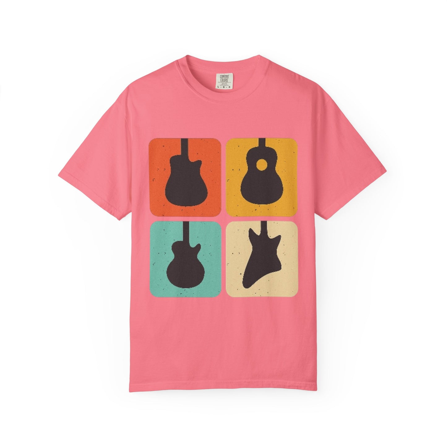 Vintage-Inspired Guitar T-Shirt, Perfect for Musicians, Casual Wear, Gift for Music Lovers, Birthday, Festivals, Summer