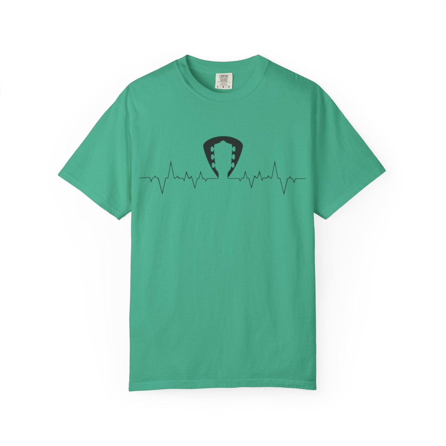 Guitar Heartbeat Pulse Line Music Lover T-Shirt. Heartbeat Guitar Pick T-Shirt.