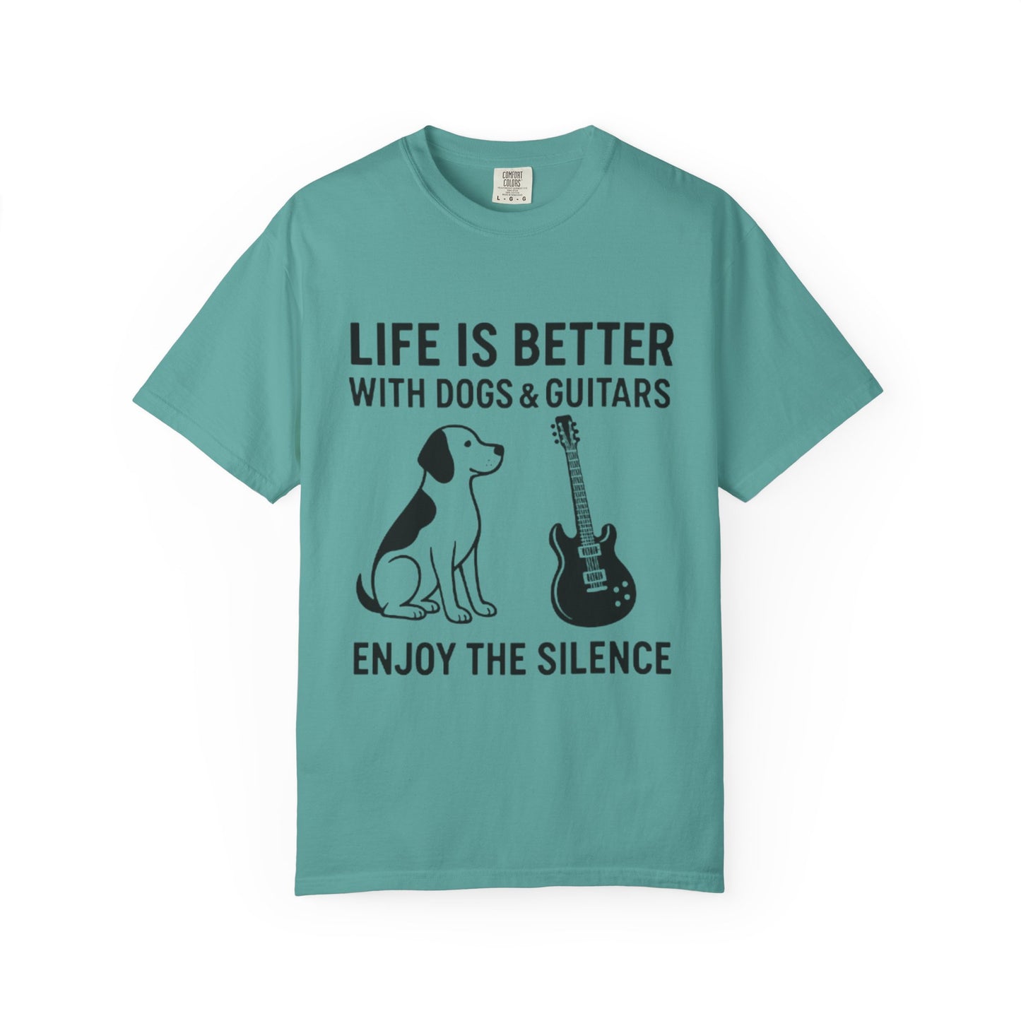 Dog & Guitar Lover Tee, Life is Better with Dogs, Unisex T-Shirt for Music Lovers,