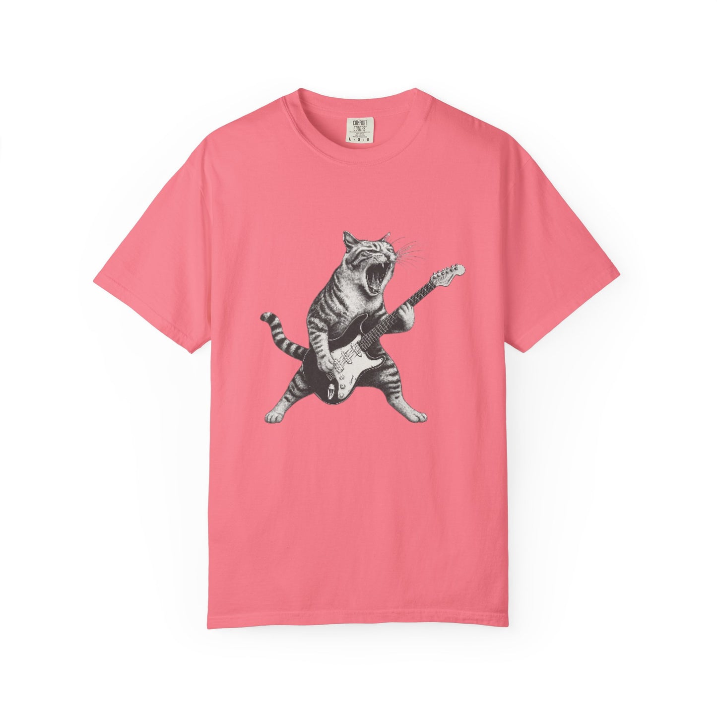 Rock and Roll Cat Electric Guitar Funny Music T-Shirt Rockin' Cat T-Shirt | for Music Lovers,