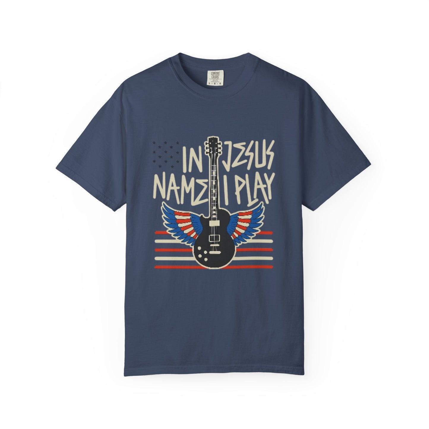 Musical Faith T-Shirt, In Jesus Name I Play Christian Guitar Wings T-Shirt, Guitar Lover Gift, Christian Music Apparel