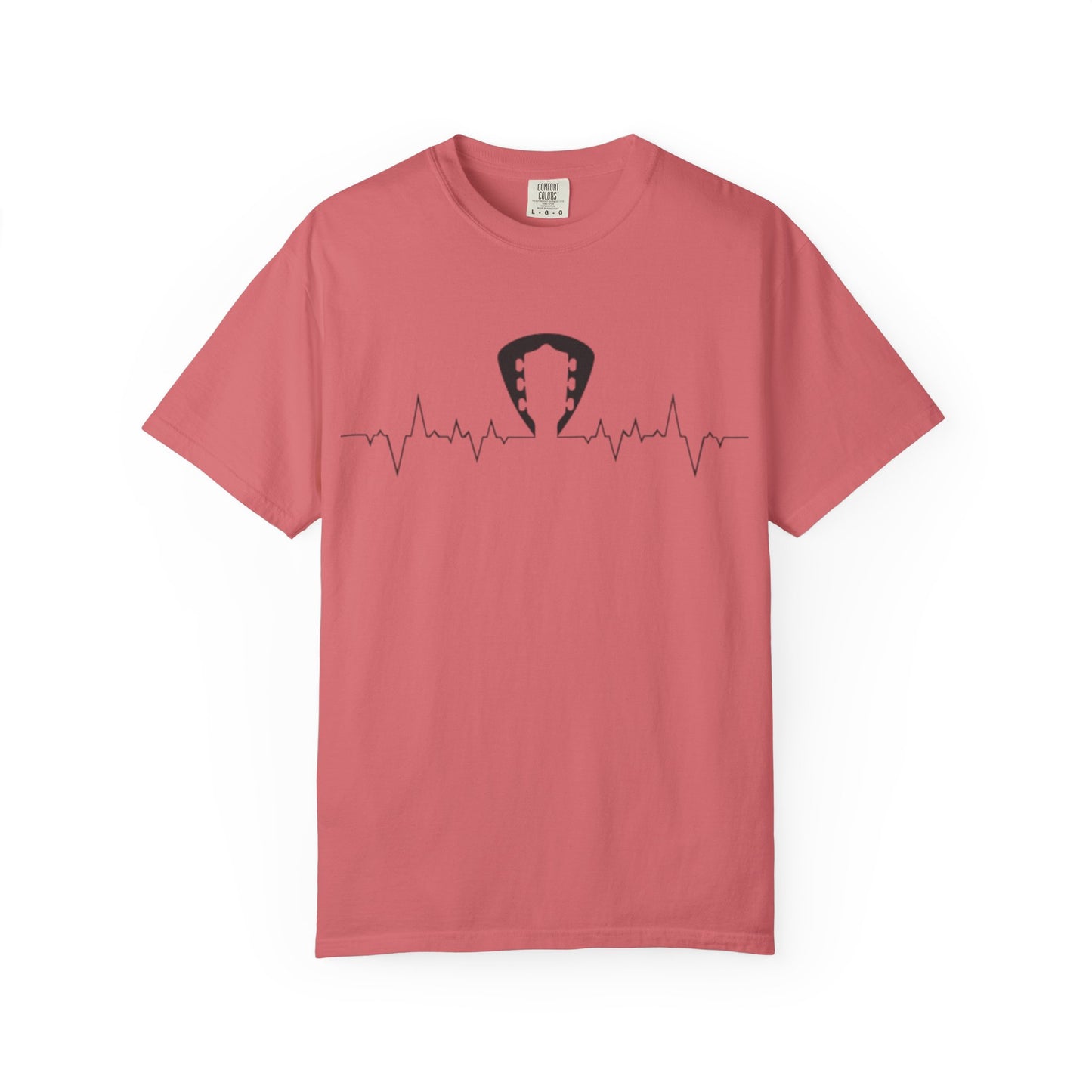 Guitar Heartbeat Pulse Line Music Lover T-Shirt. Heartbeat Guitar Pick T-Shirt.