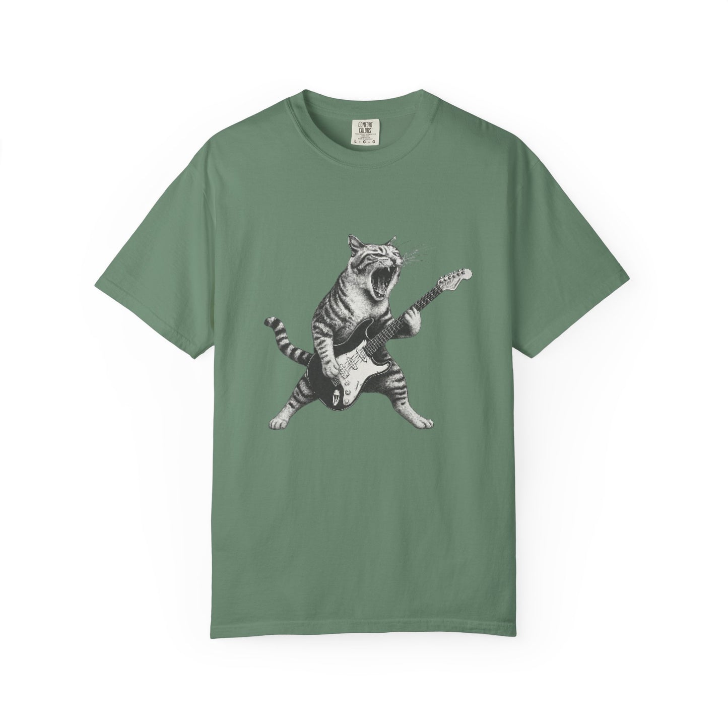 Rock and Roll Cat Electric Guitar Funny Music T-Shirt Rockin' Cat T-Shirt | for Music Lovers,