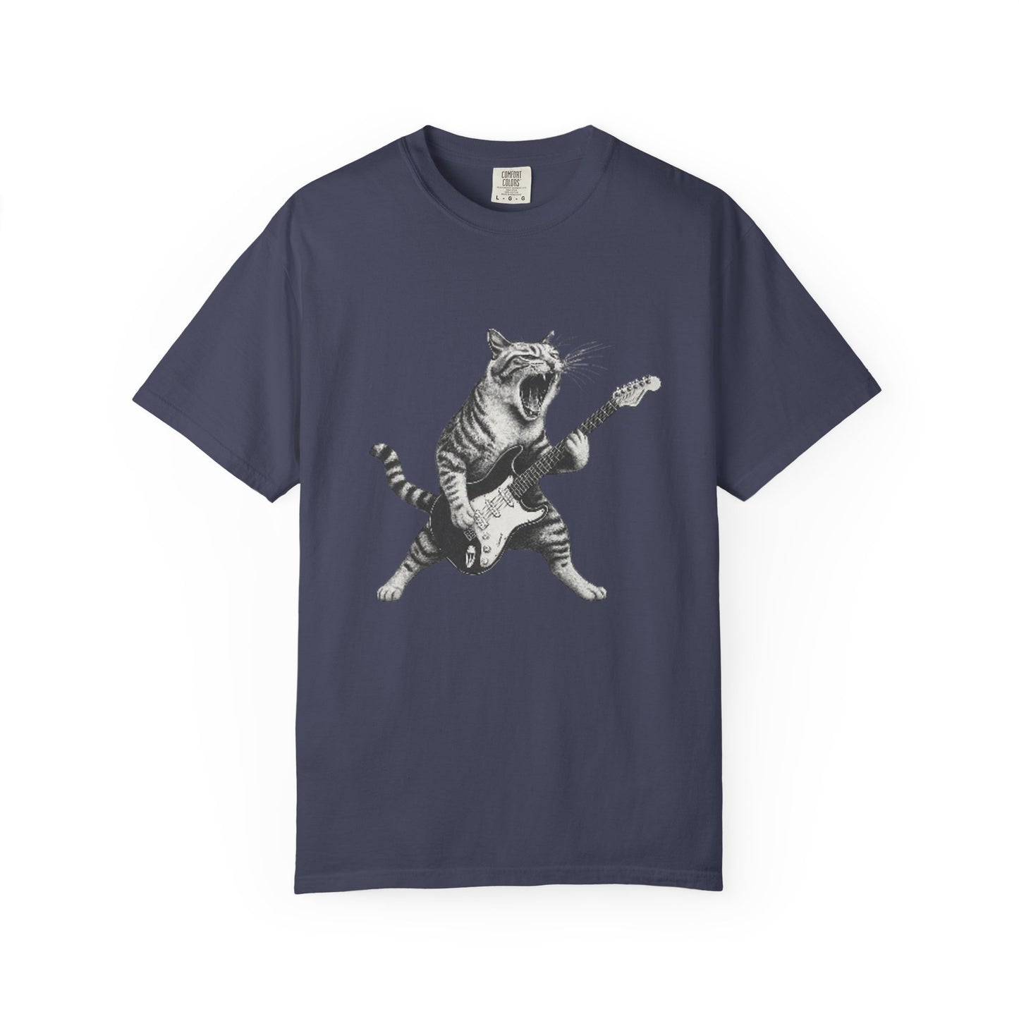 Rock and Roll Cat Electric Guitar Funny Music T-Shirt Rockin' Cat T-Shirt | for Music Lovers,