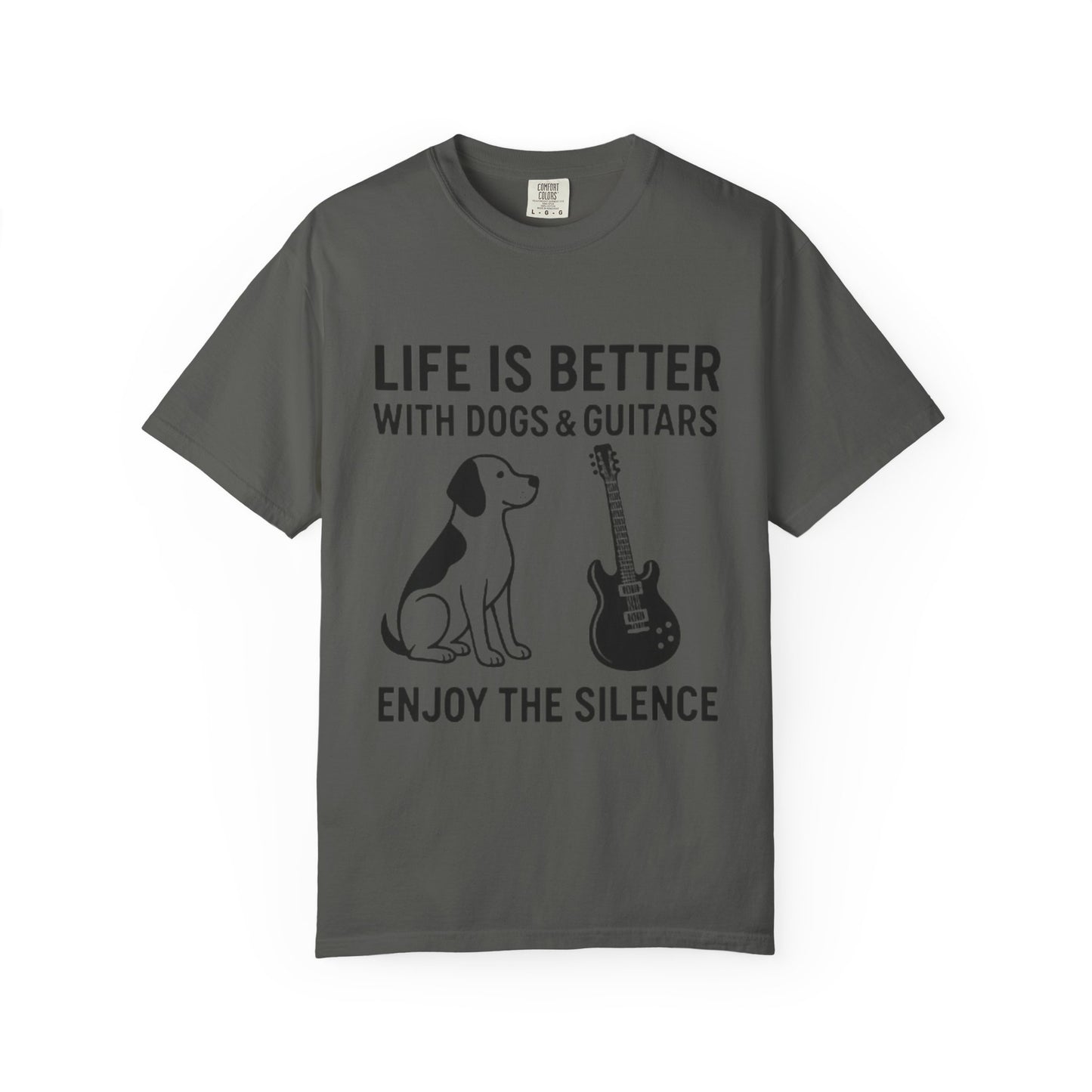Dog & Guitar Lover Tee, Life is Better with Dogs, Unisex T-Shirt for Music Lovers,