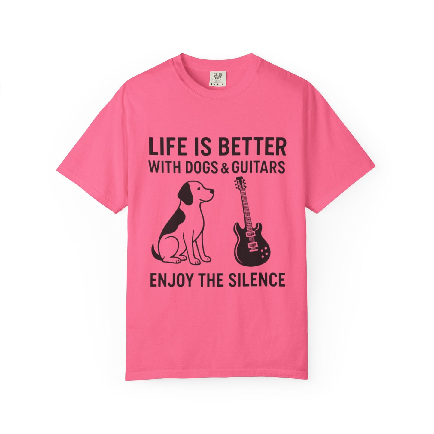 Dog & Guitar Lover Tee, Life is Better with Dogs, Unisex T-Shirt for Music Lovers,