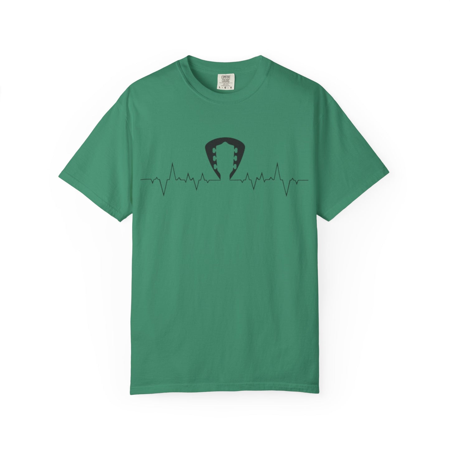 Guitar Heartbeat Pulse Line Music Lover T-Shirt. Heartbeat Guitar Pick T-Shirt.
