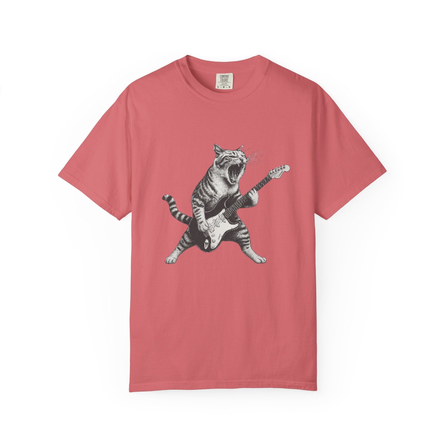 Rock and Roll Cat Electric Guitar Funny Music T-Shirt Rockin' Cat T-Shirt | for Music Lovers,
