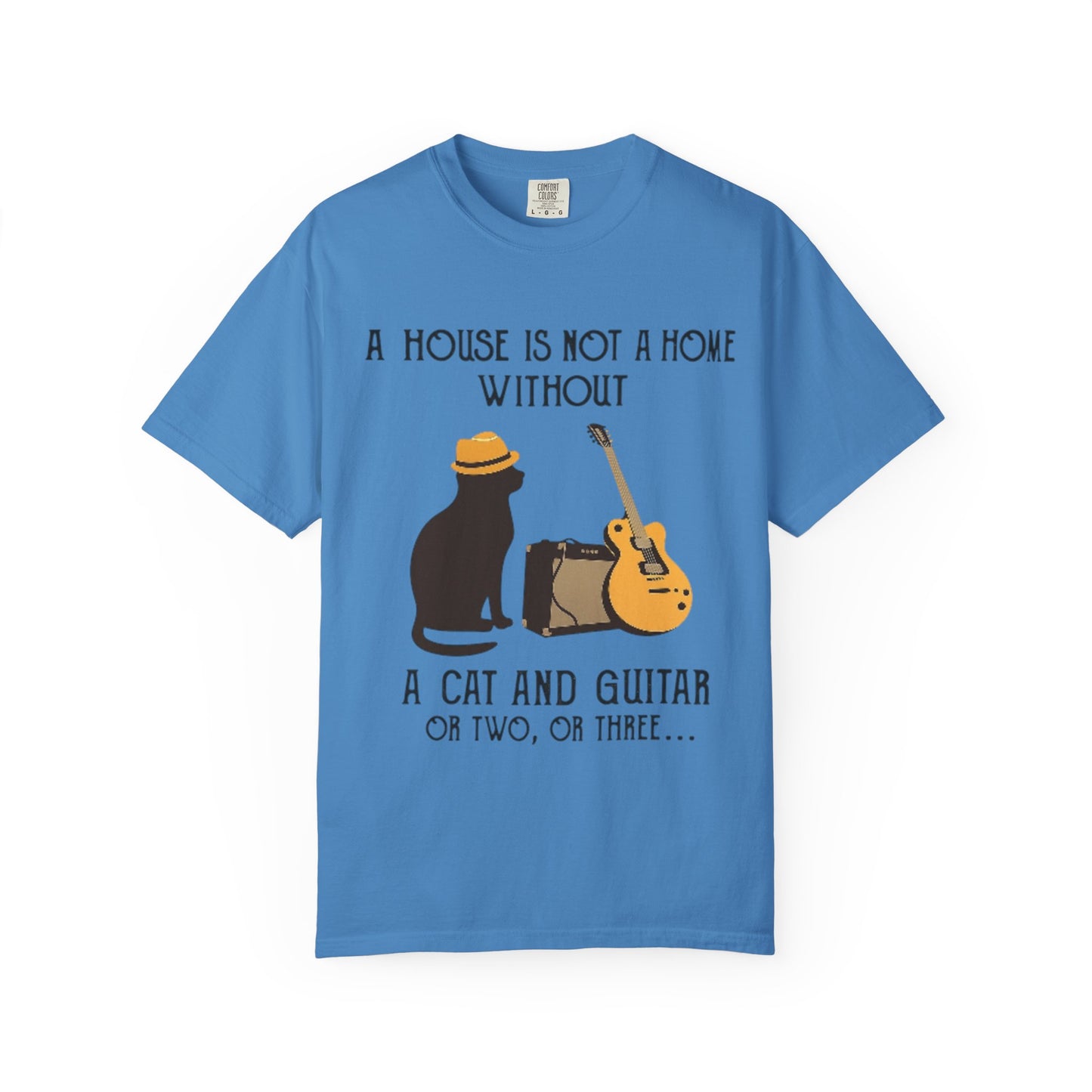 A House Is Not a Home Without a Cat and Guitar Music Lover T-Shirt