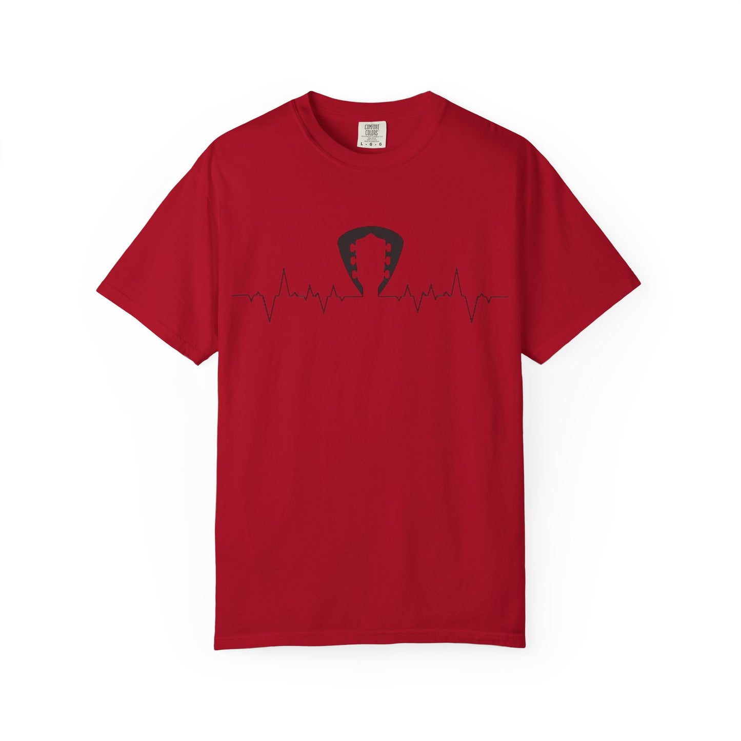 Guitar Heartbeat Pulse Line Music Lover T-Shirt. Heartbeat Guitar Pick T-Shirt.