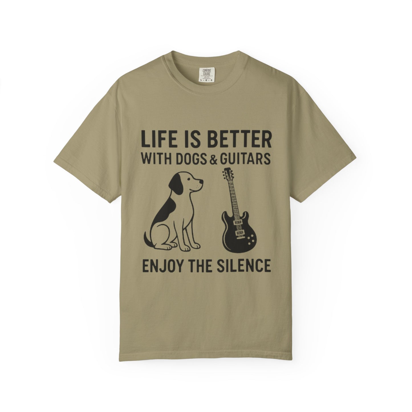 Dog & Guitar Lover Tee, Life is Better with Dogs, Unisex T-Shirt for Music Lovers,