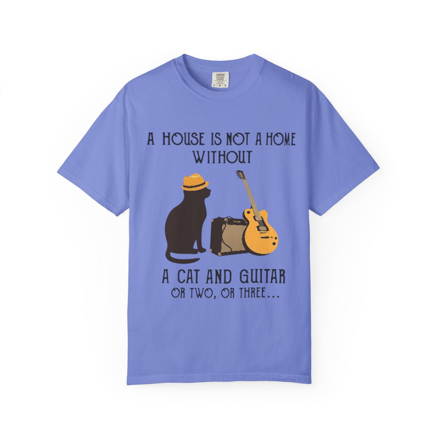 A House Is Not a Home Without a Cat and Guitar Music Lover T-Shirt
