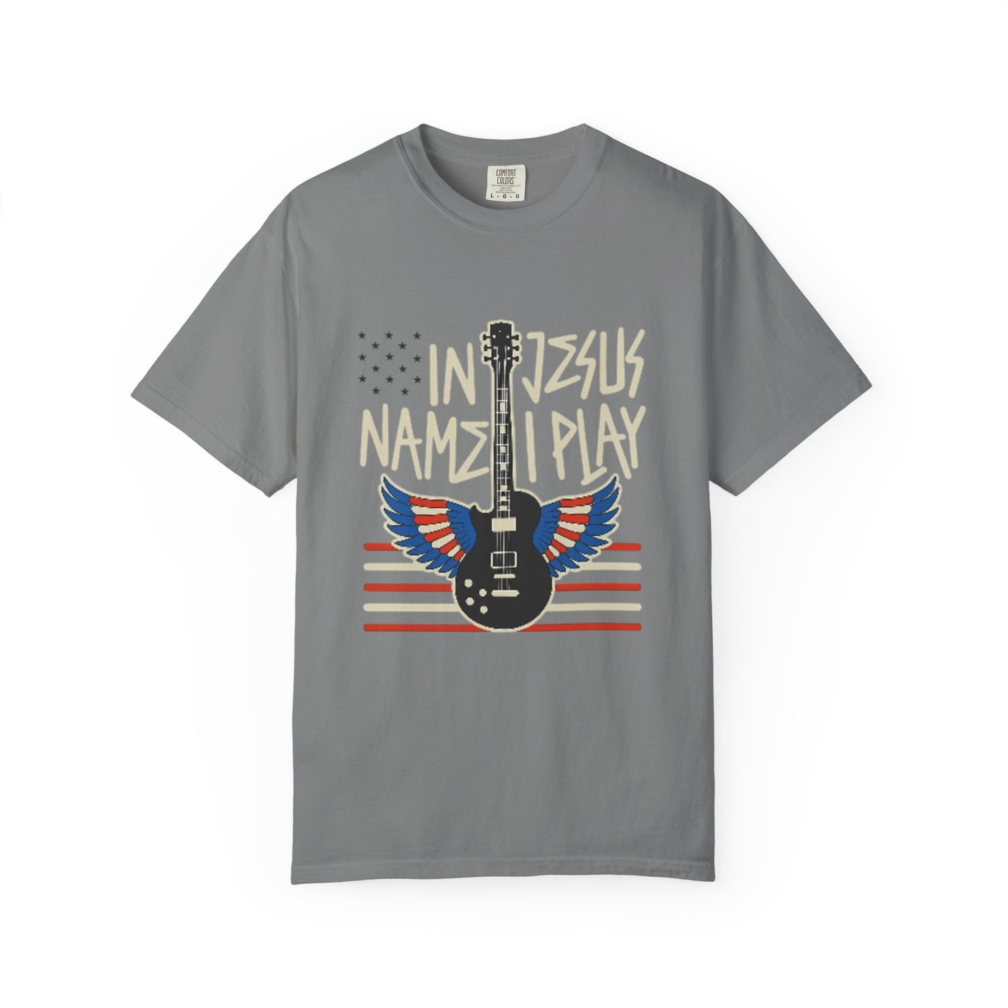 Musical Faith T-Shirt, In Jesus Name I Play Christian Guitar Wings T-Shirt, Guitar Lover Gift, Christian Music Apparel