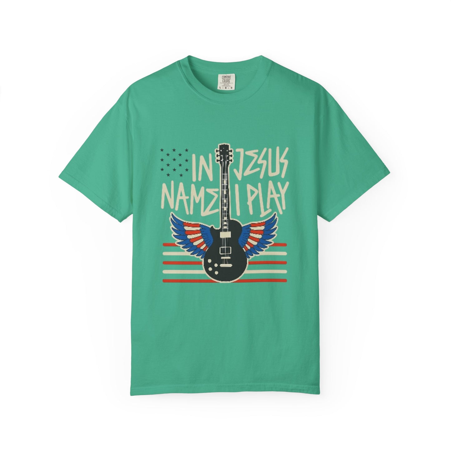 Musical Faith T-Shirt, In Jesus Name I Play Christian Guitar Wings T-Shirt, Guitar Lover Gift, Christian Music Apparel