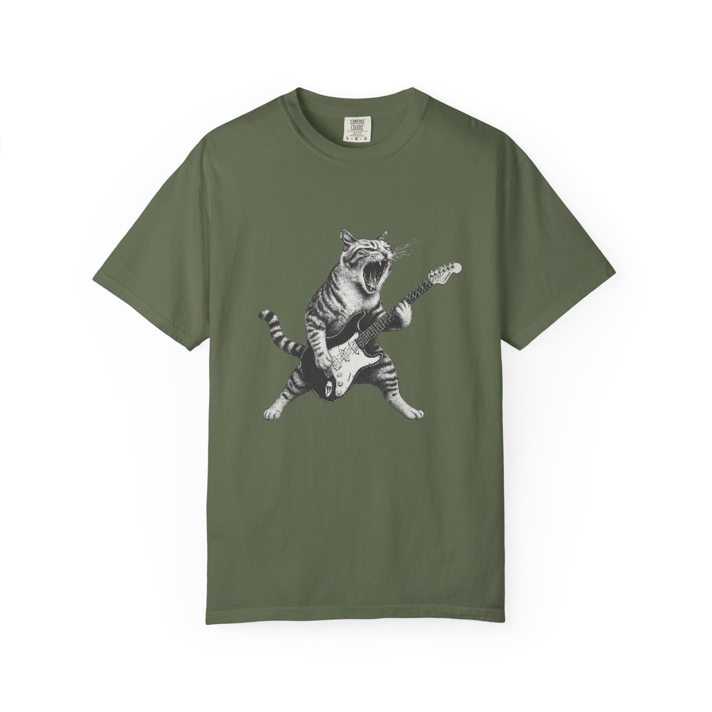 Rock and Roll Cat Electric Guitar Funny Music T-Shirt Rockin' Cat T-Shirt | for Music Lovers,