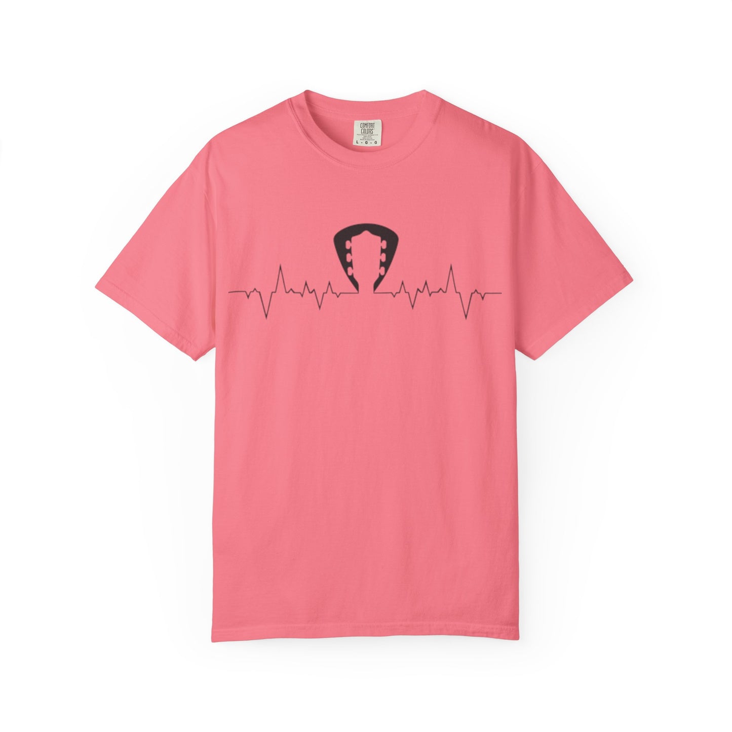 Guitar Heartbeat Pulse Line Music Lover T-Shirt. Heartbeat Guitar Pick T-Shirt.