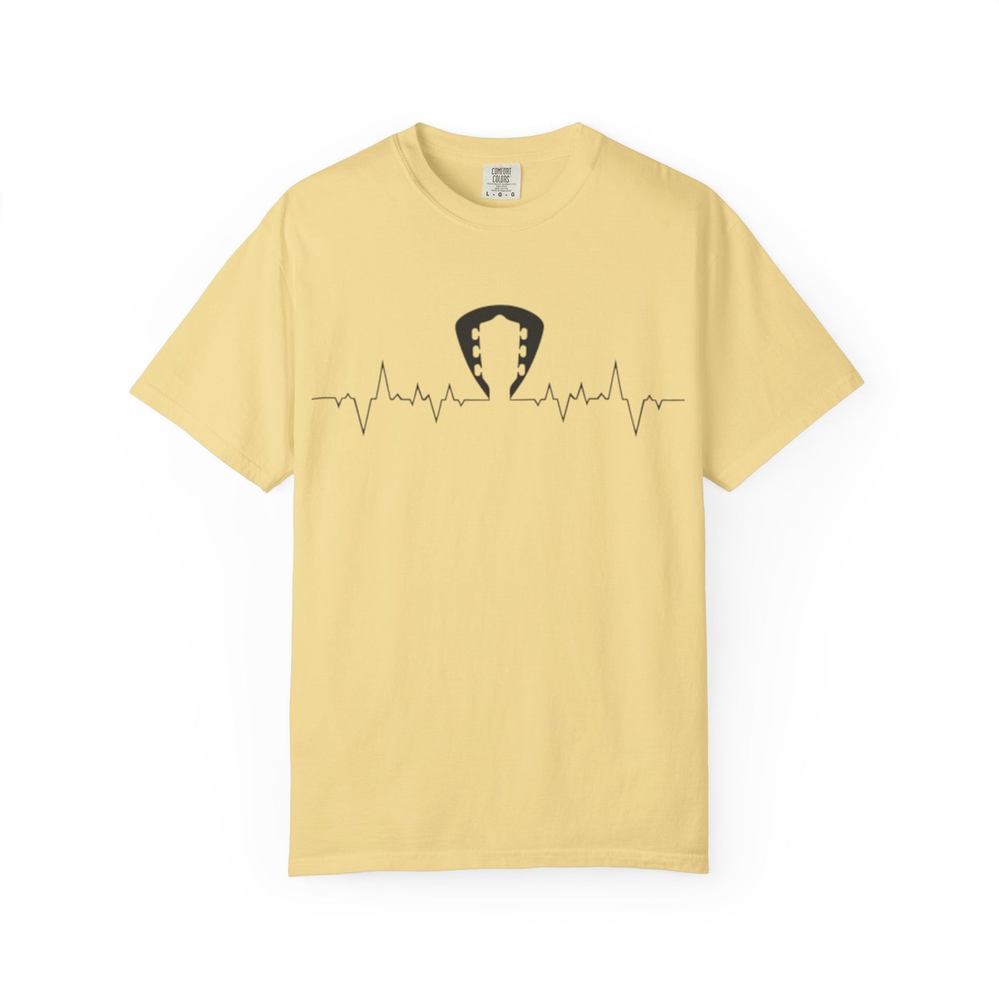 Guitar Heartbeat Pulse Line Music Lover T-Shirt. Heartbeat Guitar Pick T-Shirt.