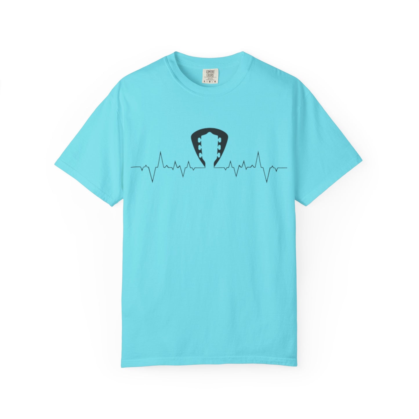 Guitar Heartbeat Pulse Line Music Lover T-Shirt. Heartbeat Guitar Pick T-Shirt.