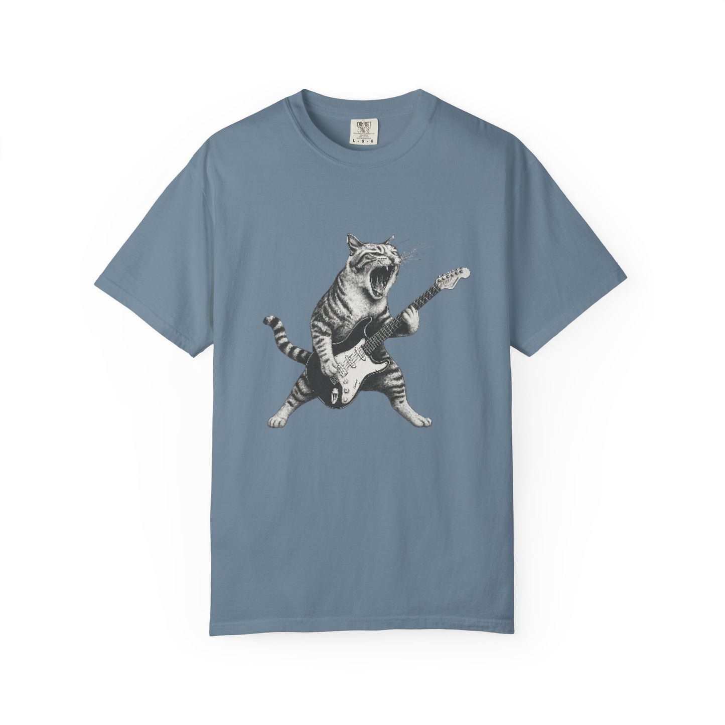 Rock and Roll Cat Electric Guitar Funny Music T-Shirt Rockin' Cat T-Shirt | for Music Lovers,