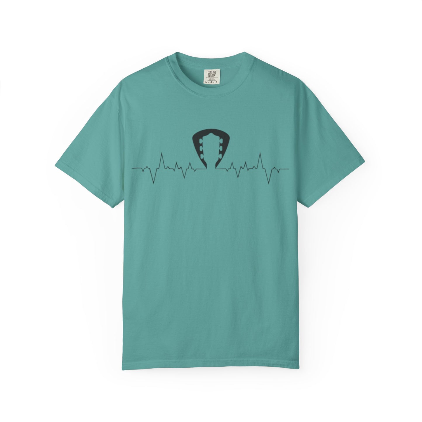 Guitar Heartbeat Pulse Line Music Lover T-Shirt. Heartbeat Guitar Pick T-Shirt.