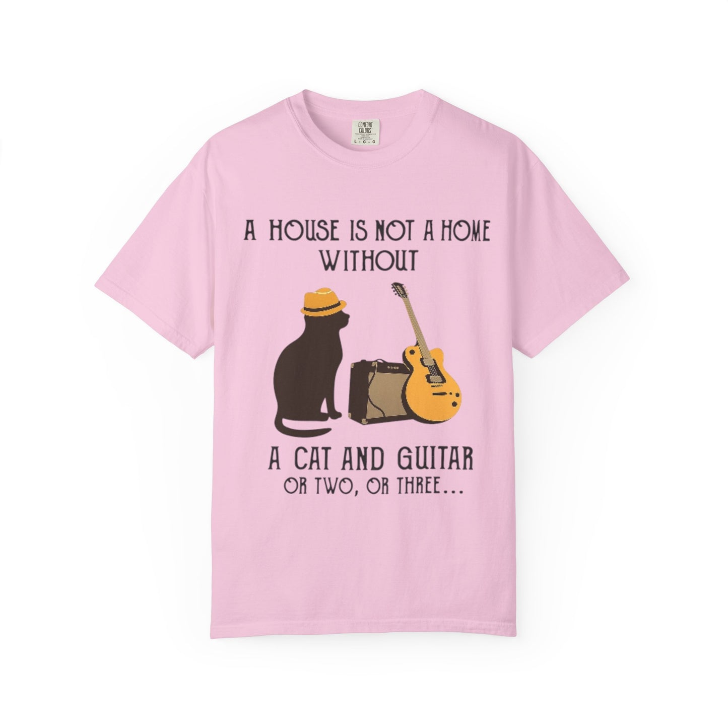 A House Is Not a Home Without a Cat and Guitar Music Lover T-Shirt