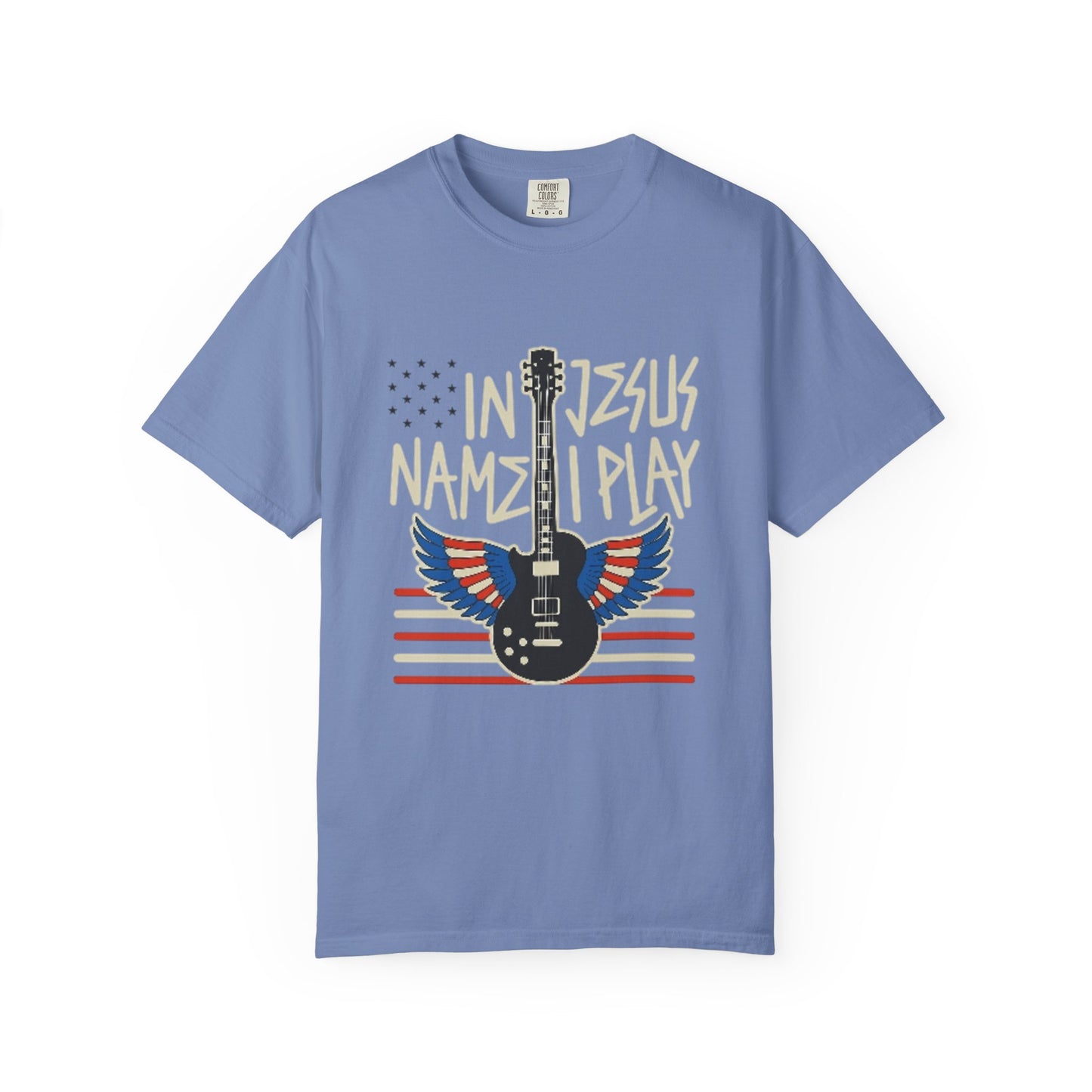 Musical Faith T-Shirt, In Jesus Name I Play Christian Guitar Wings T-Shirt, Guitar Lover Gift, Christian Music Apparel