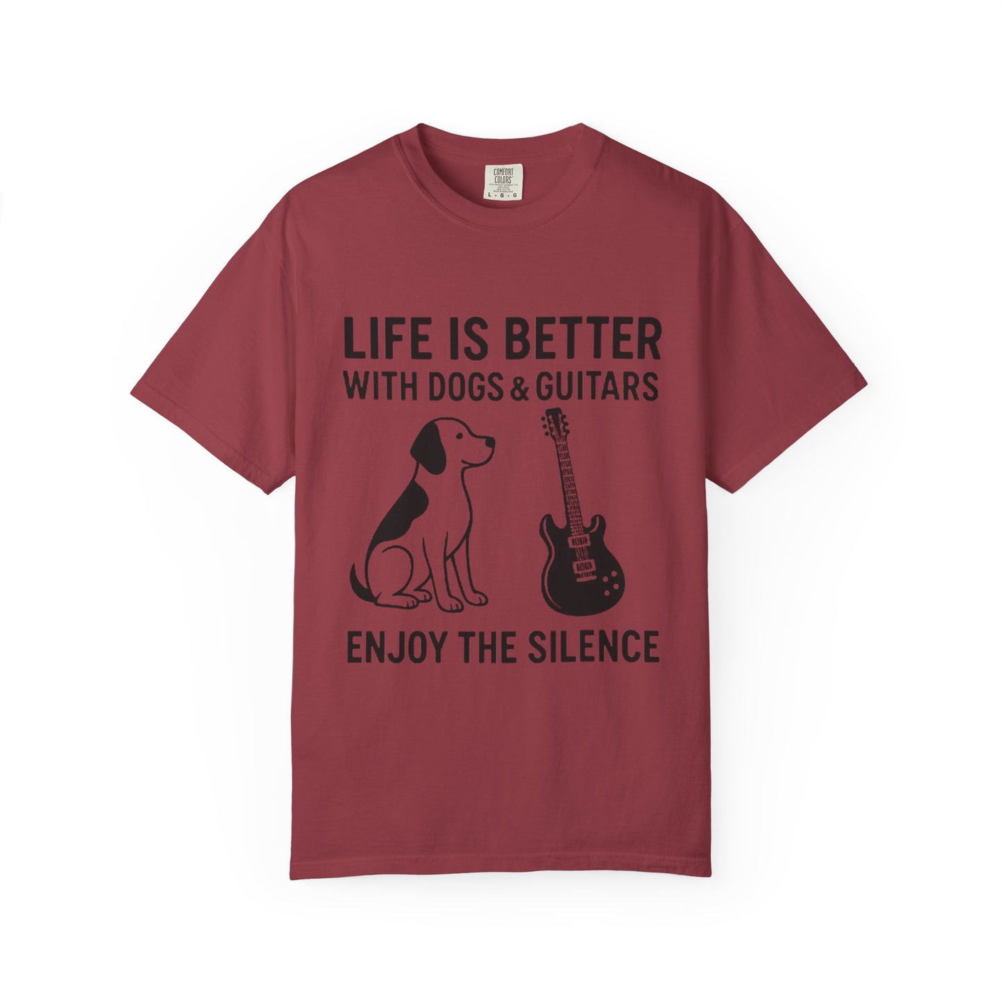 Dog & Guitar Lover Tee, Life is Better with Dogs, Unisex T-Shirt for Music Lovers,