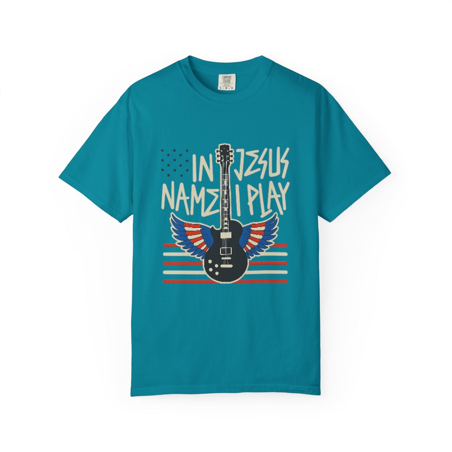 Musical Faith T-Shirt, In Jesus Name I Play Christian Guitar Wings T-Shirt, Guitar Lover Gift, Christian Music Apparel