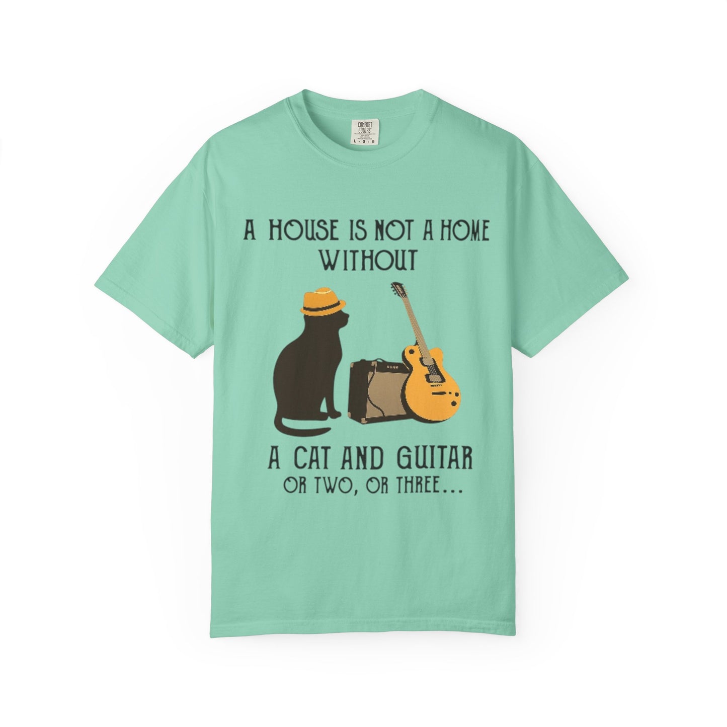 A House Is Not a Home Without a Cat and Guitar Music Lover T-Shirt