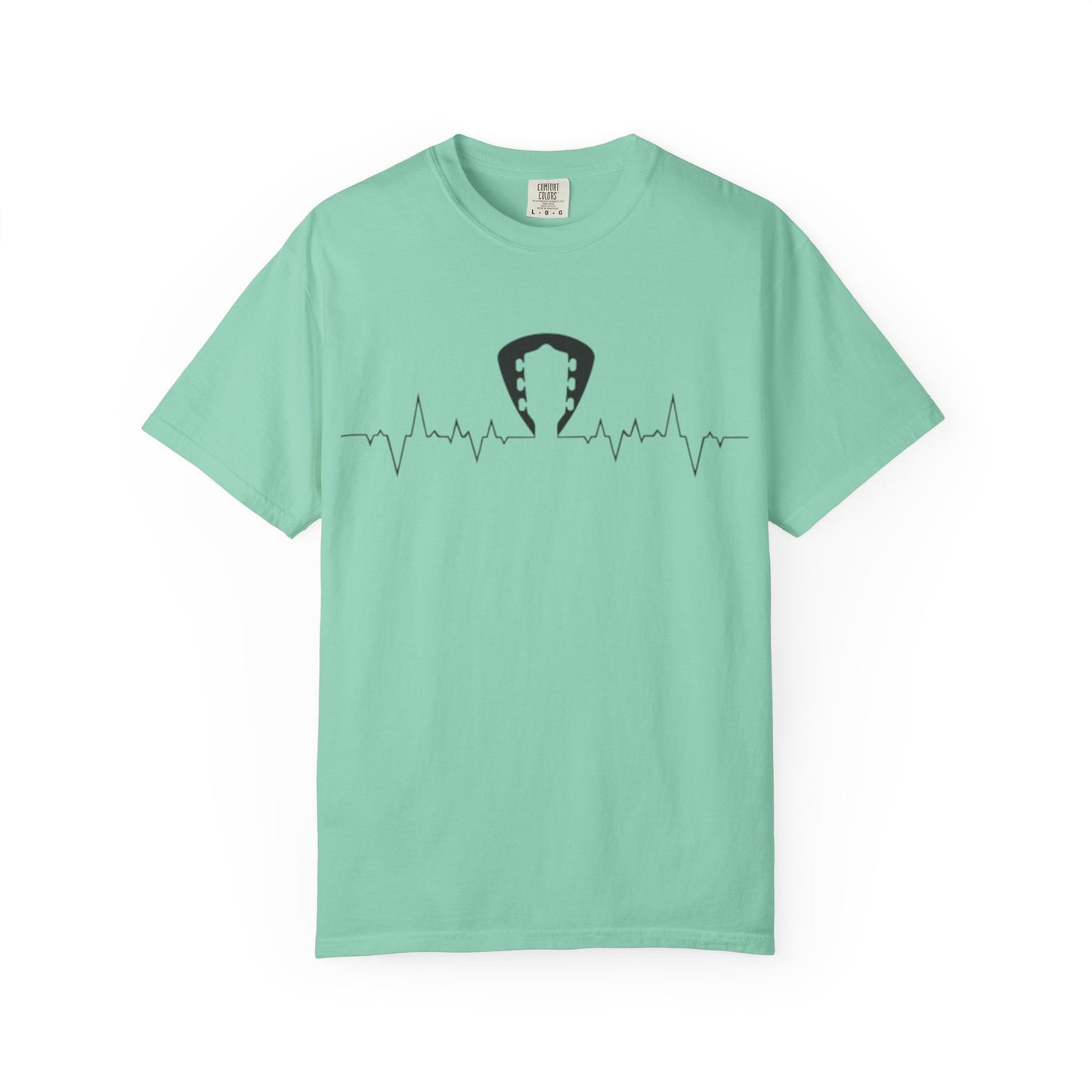 Guitar Heartbeat Pulse Line Music Lover T-Shirt. Heartbeat Guitar Pick T-Shirt.