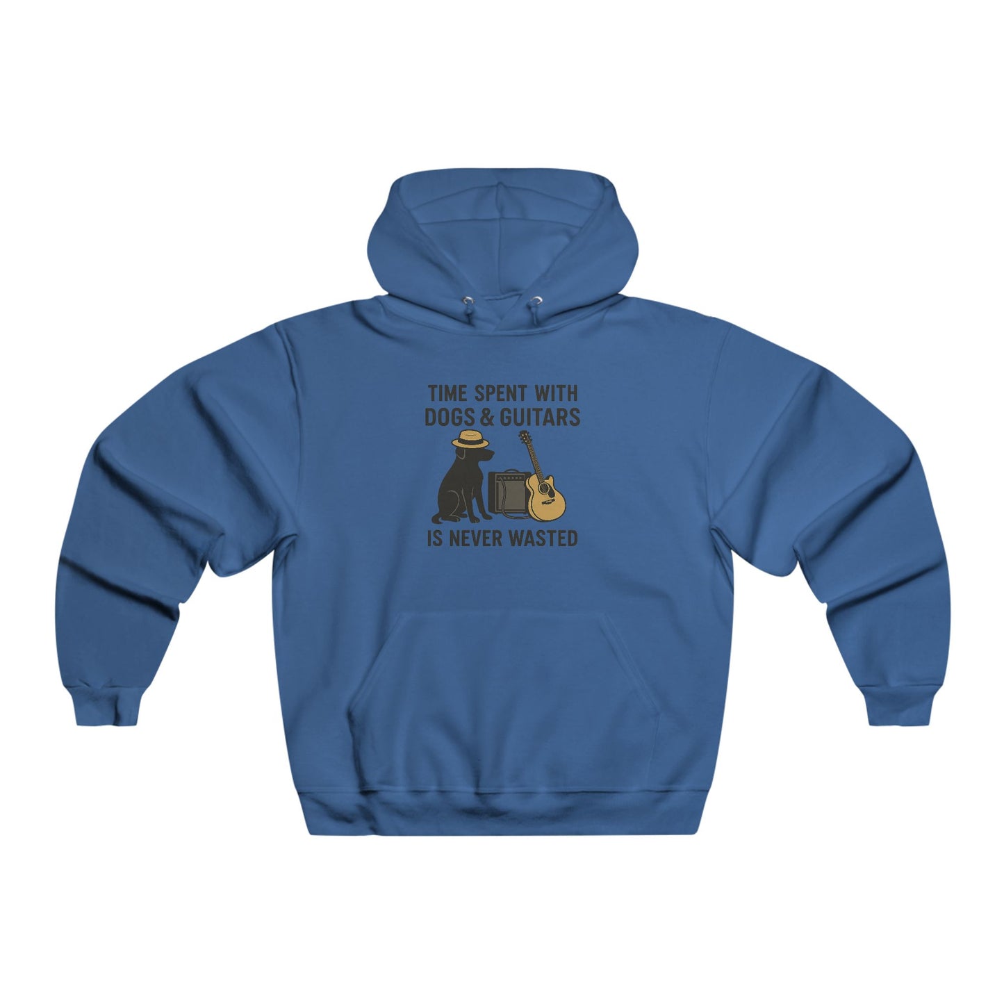 Relaxed Men's Dog and Guitar Sweatshirt, Gift for Him, Cozy Hoodie