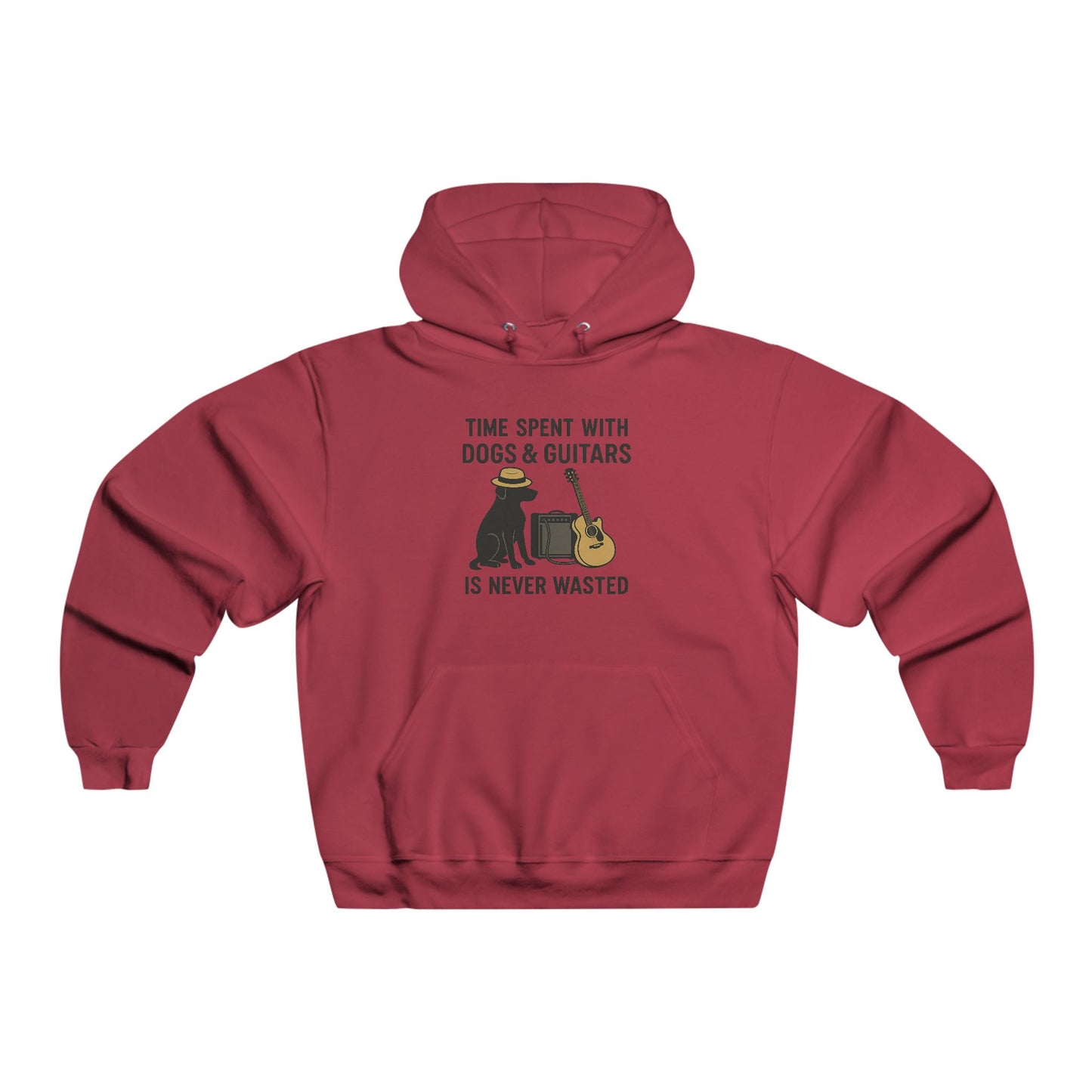 Relaxed Men's Dog and Guitar Sweatshirt, Gift for Him, Cozy Hoodie