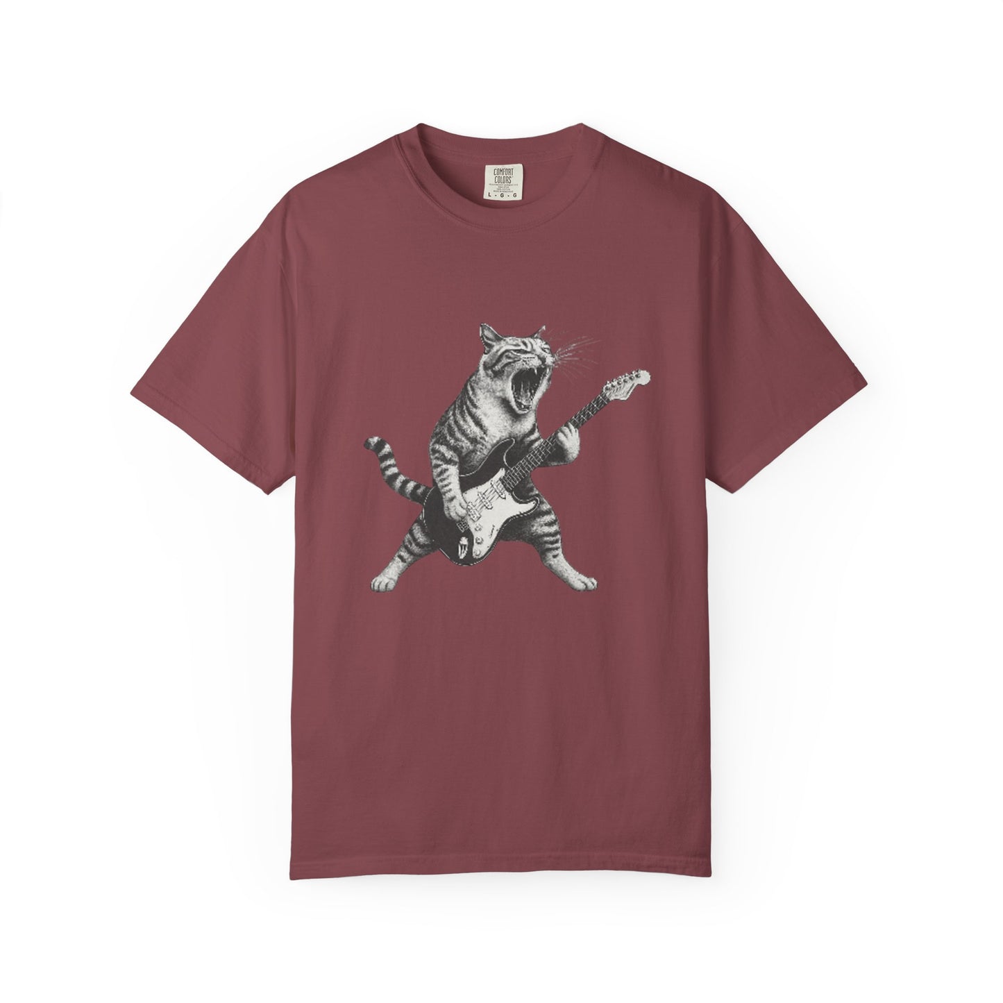 Rock and Roll Cat Electric Guitar Funny Music T-Shirt Rockin' Cat T-Shirt | for Music Lovers,