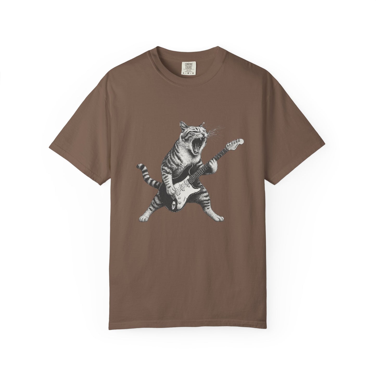 Rock and Roll Cat Electric Guitar Funny Music T-Shirt Rockin' Cat T-Shirt | for Music Lovers,