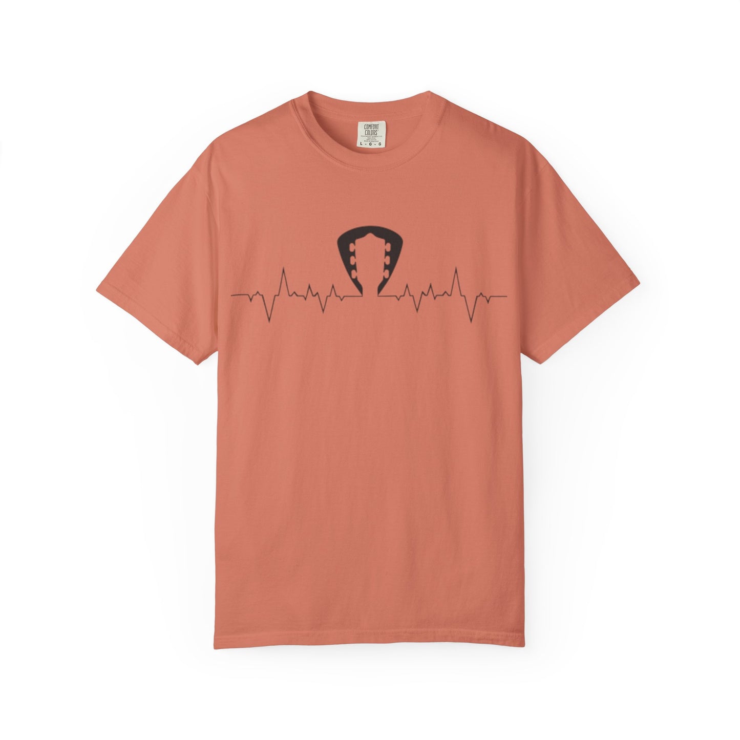 Guitar Heartbeat Pulse Line Music Lover T-Shirt. Heartbeat Guitar Pick T-Shirt.