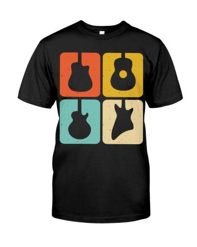 Vintage-Inspired Guitar T-Shirt, Perfect for Musicians, Casual Wear, Gift for Music Lovers, Birthday, Festivals, Summer